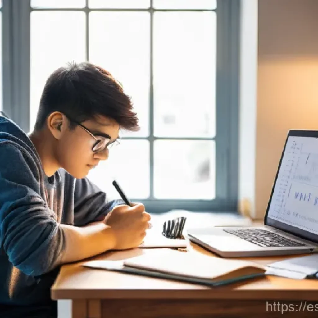 TESOL 수업 중 시간 관리 기술 - **Prompt 1: Focused Study with Smart Time Management**
    "A young adult TESOL student, appearing t...