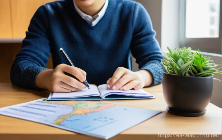 TESOL 교육 과정 후기 - **"The TESOL Labyrinth: A Crossroads of Choice"**
    A diverse young adult, wearing comfortable, mo...