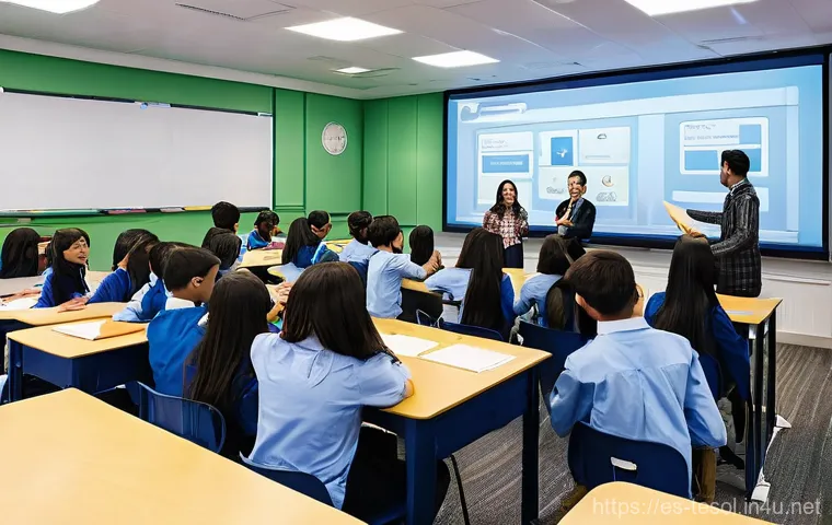 TESOL 교육 과정 후기 - **"The TESOL Labyrinth: A Crossroads of Choice"**
    A diverse young adult, wearing comfortable, mo...