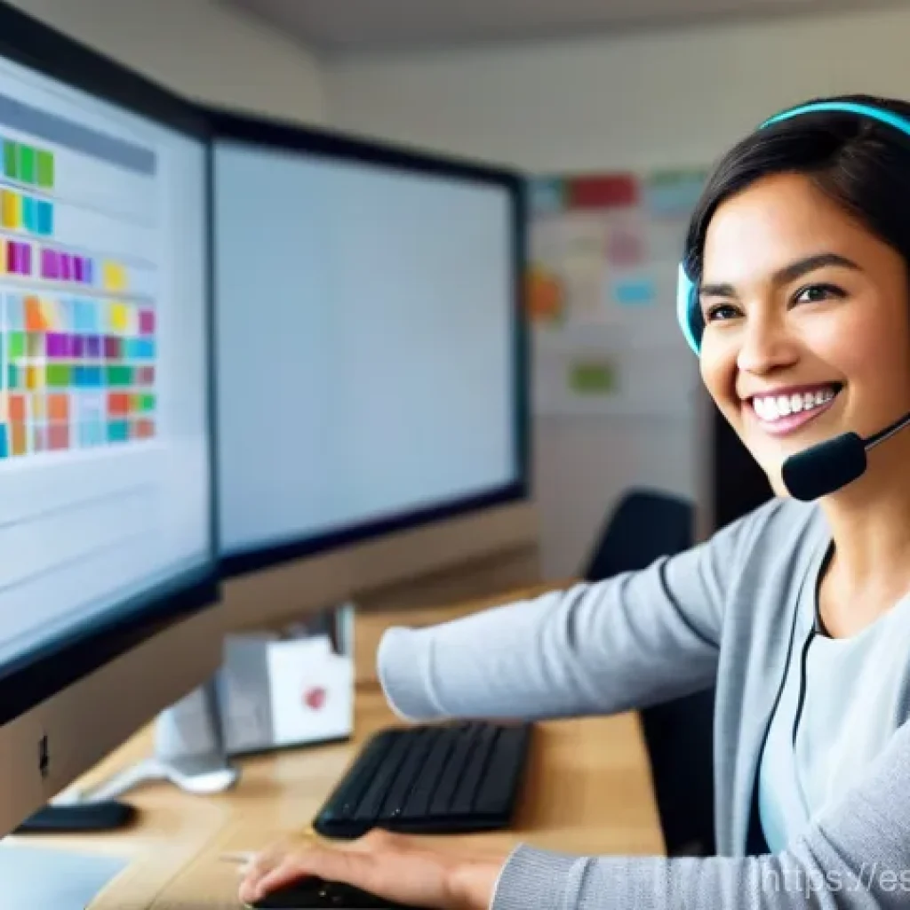 TESOL 자격증과 관련된 트렌드 - **Prompt:** A vibrant and dynamic online English classroom scene. A professional female English teac...