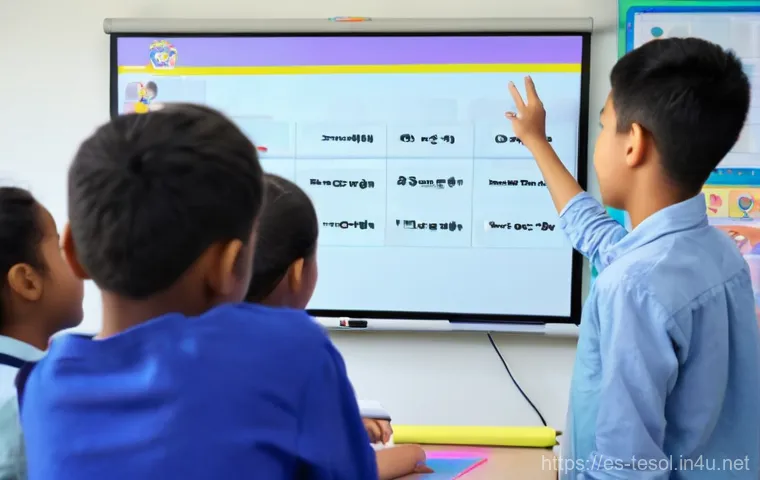 TESOL 강사가 겪는 일반적인 도전 과제 - A brightly lit, modern classroom bustling with diverse students, ranging from teenagers to middle-ag...