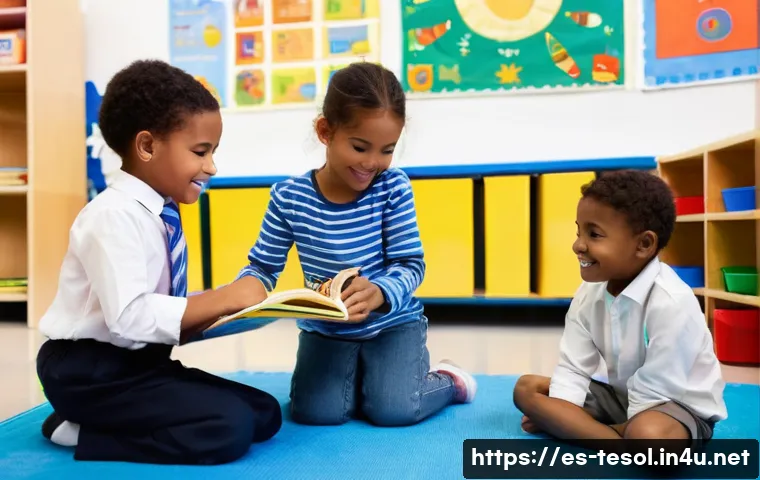 TESOL 취업 면접 성공 사례 - **Prompt:** A warm and inviting classroom scene in a Spanish elementary school. A female teacher in ...