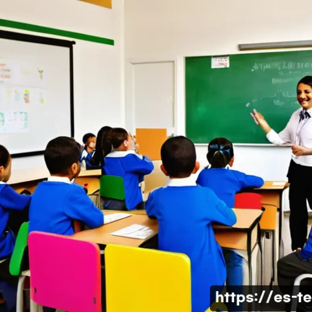 TESOL 자격증과 관련된 기타 자격증 - A vibrant classroom scene in a modern primary school in Mexico City, featuring a diverse group of yo...