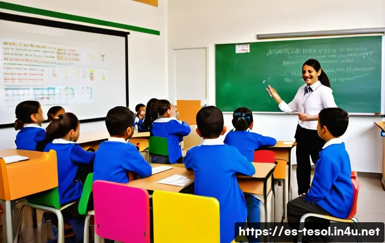 TESOL 자격증과 관련된 기타 자격증 - A vibrant classroom scene in a modern primary school in Mexico City, featuring a diverse group of yo...