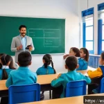 Home 21 TESOL 자격증 취득 후 커리어 방향 - A diverse group of TESOL-certified teachers conducting a vibrant English class in a modern private s...